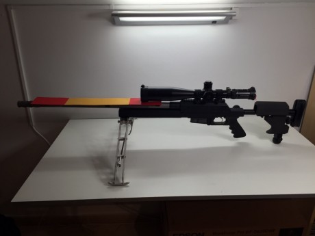 Vendo UNIQUE FMR RS1 SNIPER del calibre 308. 
Con gatillo JEWELL.
Con funda de cuero para el cerrojo.
Con 01