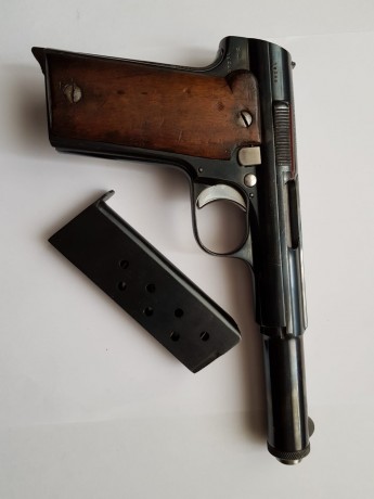 Raro variante para los Carabineros, con el escudo presente pero algo menos visible. Porque este pistola 01