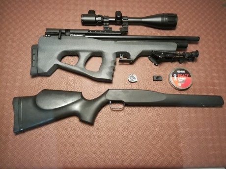 Carabina PCP de la prestigiosa marca FX Airguns (Suecia), modelo STREAMLINE, calibre 5.5mm / .22, cargador 10
