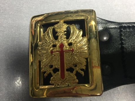 Se vende ceñidor/cinturón militar de formación, Ejército de Tierra, de suboficial, piel auténtica, hebilla 01