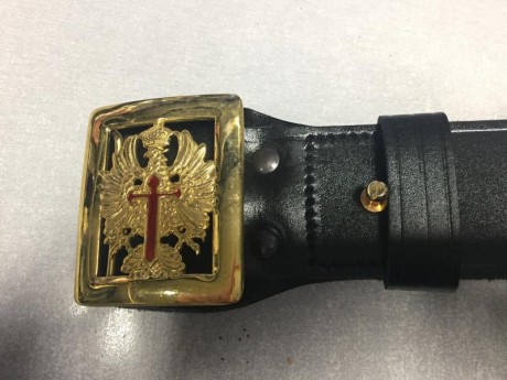Se vende ceñidor/cinturón militar de formación, Ejército de Tierra, de suboficial, piel auténtica, hebilla 00