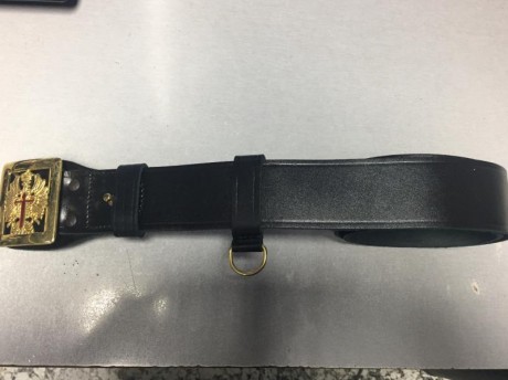 Se vende ceñidor/cinturón militar de formación, Ejército de Tierra, de suboficial, piel auténtica, hebilla 10
