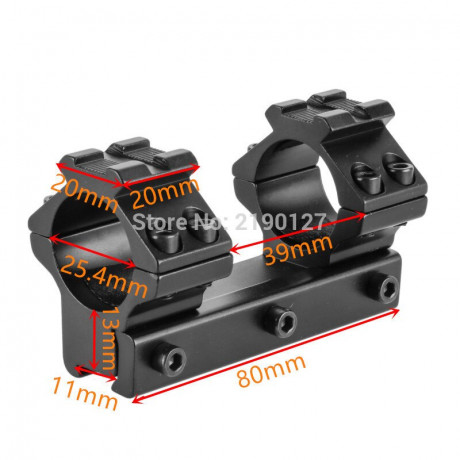 Hola.
Estoy buscando una montura monopieza corta para raíl de 11 mm y visor 3-9x32 de 25 mm de tubo. 

El 70