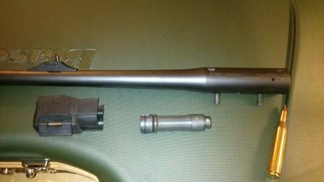 Cañon Blaser de calibre 6,5x68 con cargador y cabezal para calibres ME, prácticamente nuevos con solo 02