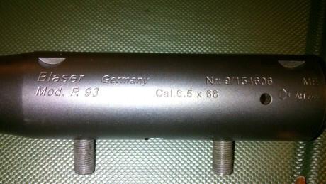 Cañon Blaser de calibre 6,5x68 con cargador y cabezal para calibres ME, prácticamente nuevos con solo 01