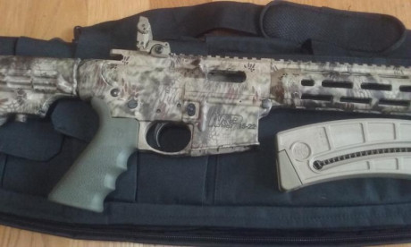 Vendo carabina Smith&Wesson del 22 comprada el año pasado y usada en dos ocasiones.
La carabina va 01