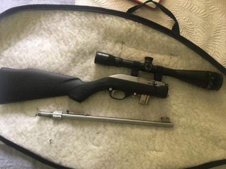 Hola a todos.
Pongo a la venta una carabina desmontable Marlin Papoose del calibre 22 LR. Culata de polímero, 02
