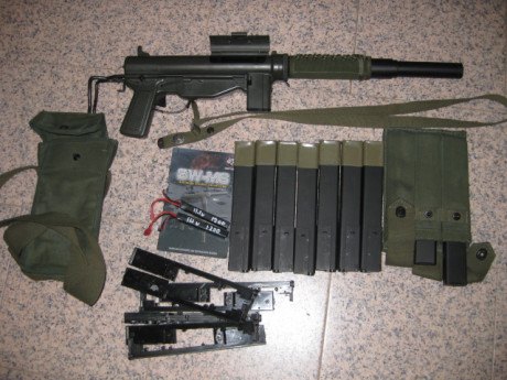 Grease gun de la casa Snow Wolf. Cañón Guarder acortado a 38cm. , micromosfet, 1 baterías 11. 1v de 1200, 02