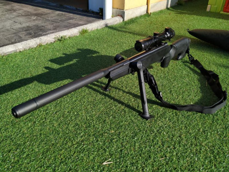 Carabina de nitropiston, calibre 5.5 , visor 3-9X32 con retícula iluminada, tope de gama de la marca STOEGER 01