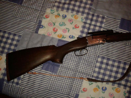 Cambio monotiro Enrico pedretti gardone.
 calibre 243 win, cañón roscado de fábrica y carril picatinny 11