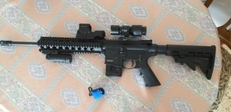 Buenas tardes .estoy limpiando el Armero pongo en venta esta carabina .con visor  .magnificador 5 aumentos 00