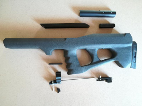 Culata bullpup para FX Streamline con acabado gris rugoso, con "linkage" lo gatillo, "cheek 02