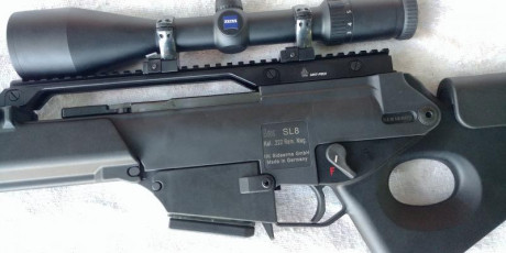 HK  SL8   c/ 222 Rem Mag , con monturas Sako / Tikka  Optilock  con visor Zeiss DIAVARI Z 3-12X56  , va 31