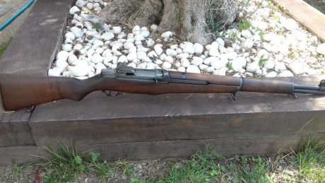   Buenas tardes

Pongo en venta un M1 Garand en calibre 30-06.
Fabricado por SA en marzo de 1945.

Cañón 02
