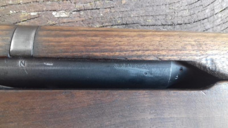   Buenas tardes

Pongo en venta un M1 Garand en calibre 30-06.
Fabricado por SA en marzo de 1945.

Cañón 10