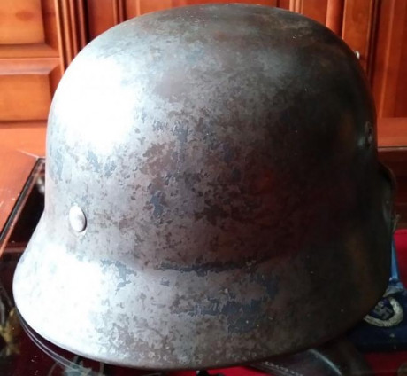 Hola:
Vendo casco alemán modelo M40 100% original. Lleva indicación del nombre del soldado que lo portaba.
Precio: 10
