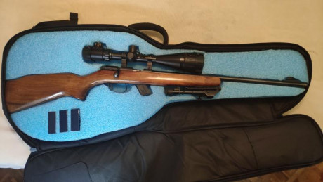 Vendo carabina CBC Impala 122 del 22LR por 190,00€, bípode, cargador curvo 9+1, rosca, funda a medida 02