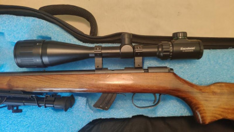 Vendo carabina CBC Impala 122 del 22LR por 190,00€, bípode, cargador curvo 9+1, rosca, funda a medida 01
