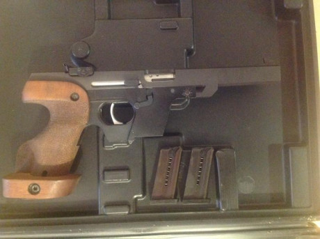 Vendo una pistola Walther GSP con el carro del .22. Se entrega con su maletín, instrucciones, dos cargadores 02