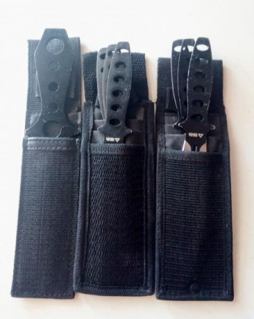 Vendo 7 cuchillos de lanzar, dos juegos de tres y otro individual se venden en un lote los 7 juntos, precio 00