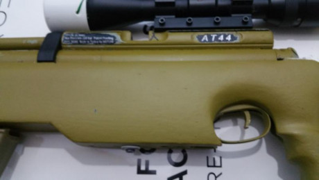 Hola  . Vendo esta carabina pcp hasan , at44 monotiro , tal cual se ve en las fotos ,  !  SIN VISOR , 11