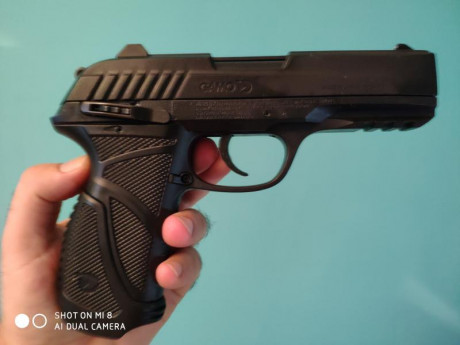 Hola

Vendo gamo pt-85 blowback calibre 4,5 con cargador rotativo multitiro en su caja original
Con poco 01