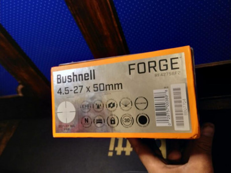 Vendo Bushnell Forge 4.5-27x50 primer plano focal con reticulo deploy mil, estado como nuevo fue probado 10