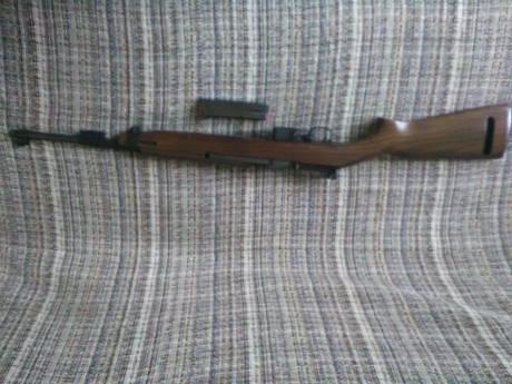 Se vende M1 en 9 pb , disparo dos cajas de municion, estado perfecto , en su caja original y dos cargadores.
No 00