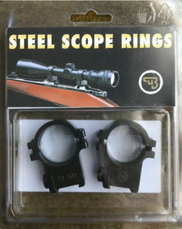 Dispongo de un juego de anillas originales de 1" para rifles CZ 527.  Me las trajeron con el rifle 00