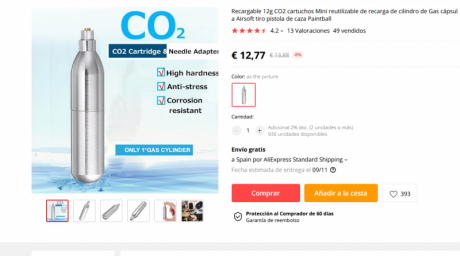 Bueno pues a petición de un amigo le fabrique en aluminio macizo con la forma de una botellita de co2 60