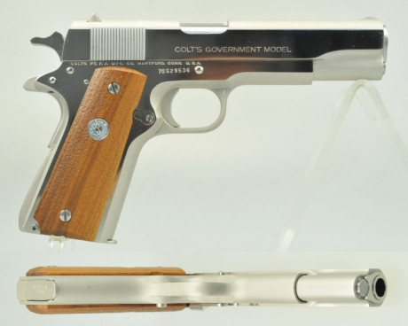 Este colt de las series 70 es de 1972.


Completo con su caja orginal y documentos .


El arma parece 00
