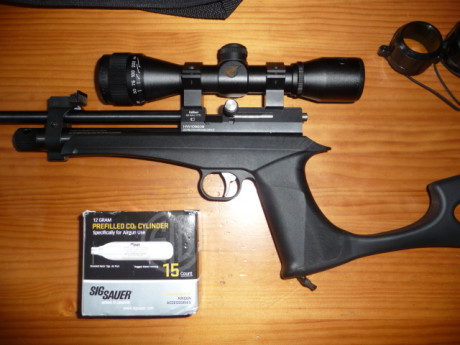 Vendo pistola-carabina marca Diana, co2, con su maletín y embalaje tal como vino de Blackrecon. Con ella 12