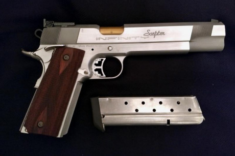 Hola a todos, 

Pongo a la venta pistola Infinity Scepter de 6", calibre 9 mm, guiada en F. Comprada 00