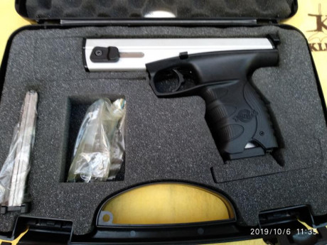 Cambio pistola calibre 22 Walther M1 cañón de 4 con dos cargadores y maleta por arma de avancarga 00