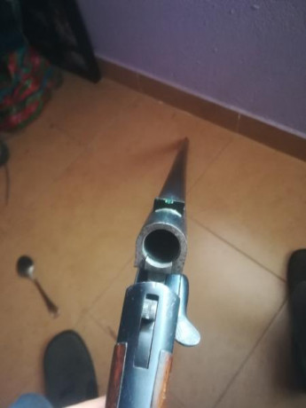 Hola, vendo escopeta monotiro mundial, es de cañón largo y le hice un alza de epoxi para tirar con bala, 10