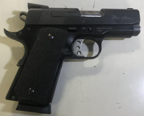 Vendo exclusiva pistola Smith & WESSON, MOD. 1911 PRO SERIES, CAL.45 ACP.

Arma super compacta, perfecta 00