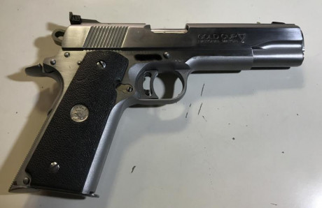 Vendo Pistola Colt Gold Cup National Match Cal. 45, acabado Inox.

Estupenda y legendaria pistola para 00