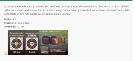 Hola queria preguntaros por que en mi carabina gamo delta 4.5 todos los balines salen bien y los lethal 20