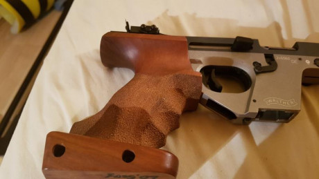 Hola.
Tengo una Walther GSP Expert, con cachas M originales 
Las cambiaría por otras de talla L, también 01