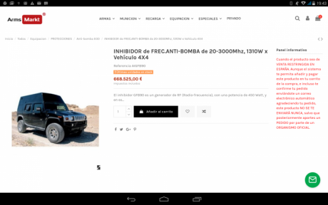Pues eso, de casualidad me encontré esta web española, catalana para mas señas, de venta de armas, munición 60