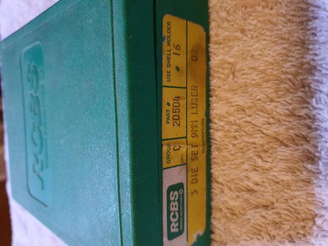 Hola, se venden dies de recarga marca RCBS para calibre 9 mm luger, están en buen estado y en su caja 00