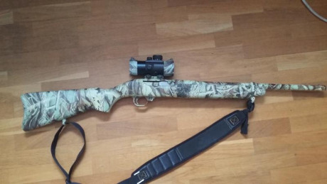 Vendo rifle Ruger Deestarker.
(cargador tubular)
44 magnum.
Camuflaje por hidroimpresión.
Visor de punto 02