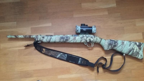 Vendo rifle Ruger Deestarker.
(cargador tubular)
44 magnum.
Camuflaje por hidroimpresión.
Visor de punto 01