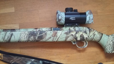 Vendo rifle Ruger Deestarker.
(cargador tubular)
44 magnum.
Camuflaje por hidroimpresión.
Visor de punto 12