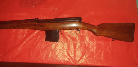 Vendo fusil svt 40 de 1941 pavon y madera en perfecto estado comprado en izquierdo y solo probado con 00