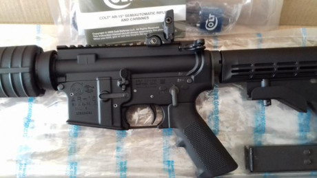 Vendo carabina AR-15 en calibre 9 mm con cañón de 16". Se compró nueva en agosto del 2018. Hasta 20