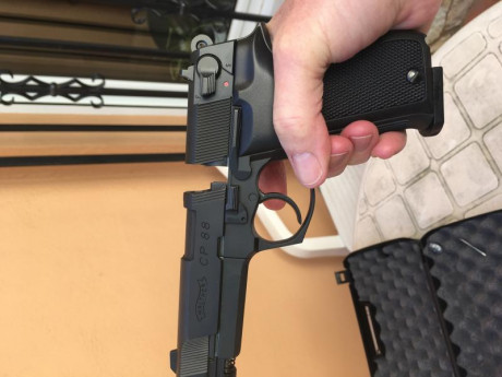 Buenos días,

Vendo pistola Walther CP 88 prácticamente nueva, con estuche, 2 cargadores de 8 balines 01