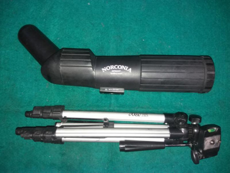 TELESCOPIO NORCONIA DE 18-36X50
Con trípode.  Se vende por dejar el tiro.  Poco uso, muy cuidado, muy 01