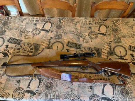 Un amigo vende este rifle. Precio con funda i mira 800€. La mira es svarowski 4x32r i el rifle es midland 02
