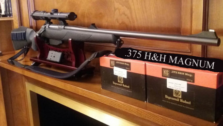 Rifle: Sauer 202 con culata de polímero, muy pocos disparos. 
Calibre .375 H&H magnum.
Sin salir al 00